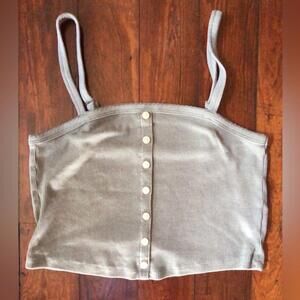 American Eagle Olive Green Tank with adjustable straps - Size S